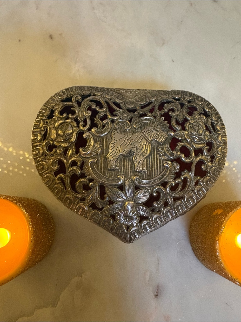 Vintage silver  jewelry casket